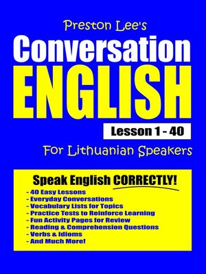 cover image of Preston Lee's Conversation English For Lithuanian Speakers Lesson 1